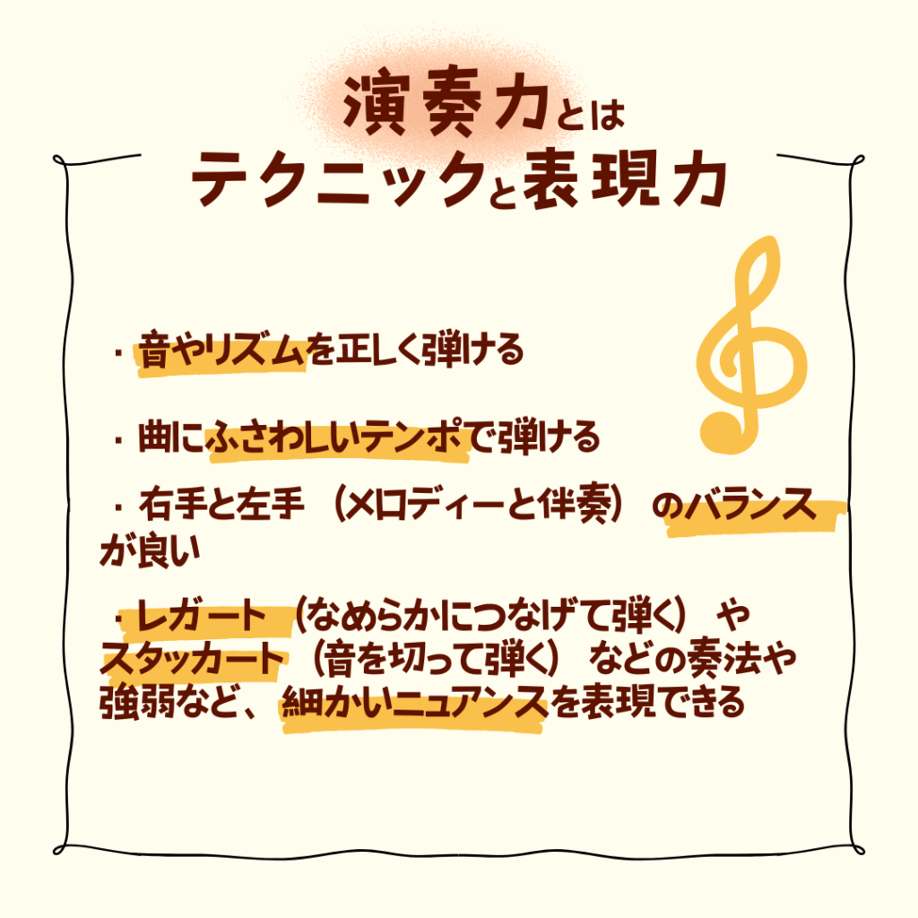 子どものピアノスキルアップ 演奏力とは